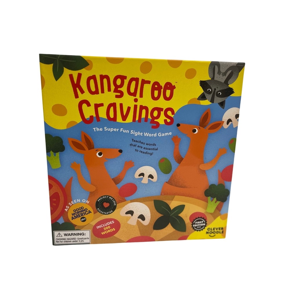 Clever Noodle Kangaroo Cravings Sight Word Game First Edition Educational Board